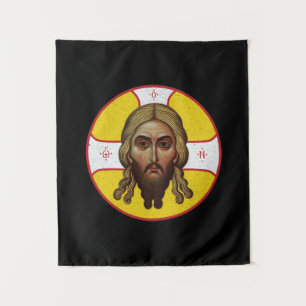 Das Gesicht des christlich-orthodoxen Symbols Wandteppich