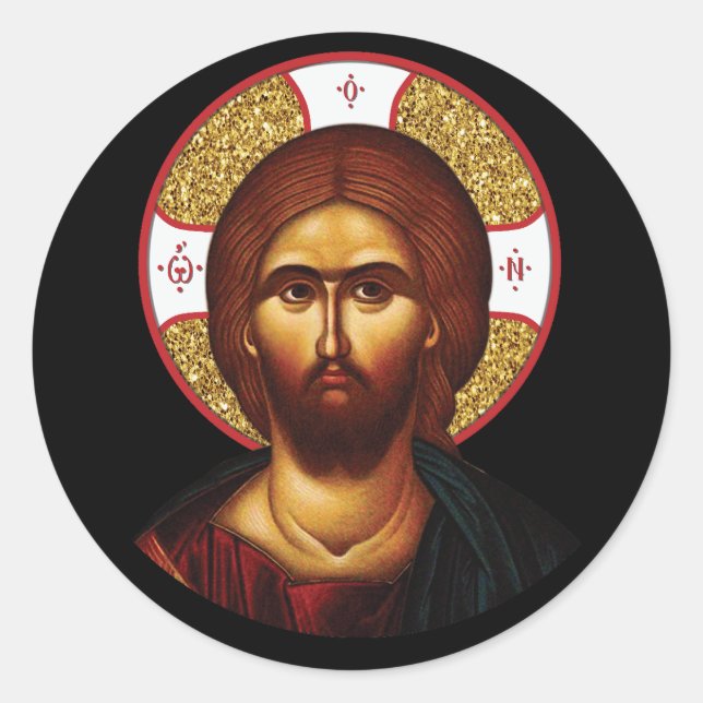Das Gesicht des heiligen Christi-Symbols Runder Aufkleber (Vorderseite)
