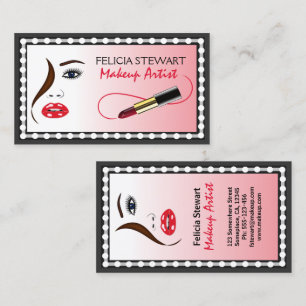 Das Gesicht des Mirror Makeup Künstlerkosmetologen Visitenkarte
