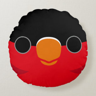 Das Gesicht einer Lila-bösen Lory Rundes Kissen