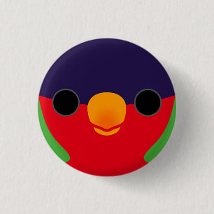Das Gesicht einer Lory in Collared Button