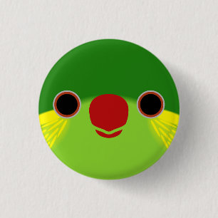 Das Gesicht einer Rot-Flankenlorike Button