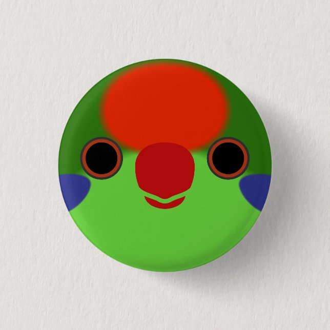 Das Gesicht einer roten Lorikeet Button (Vorderseite)