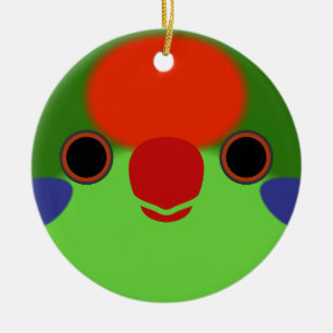 Das Gesicht einer roten Lorikeet Keramik Ornament