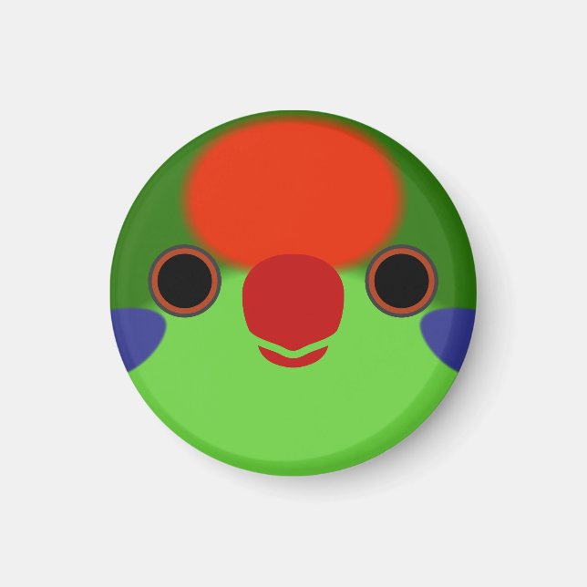 Das Gesicht einer roten Lorikeet Magnet (Vorne)