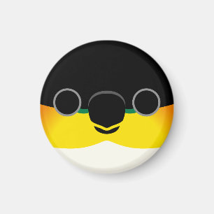 Das Gesicht einer schwarzköpfigen Kaike Magnet
