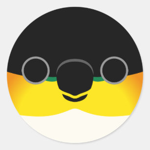 Das Gesicht einer schwarzköpfigen Kaike Runder Aufkleber