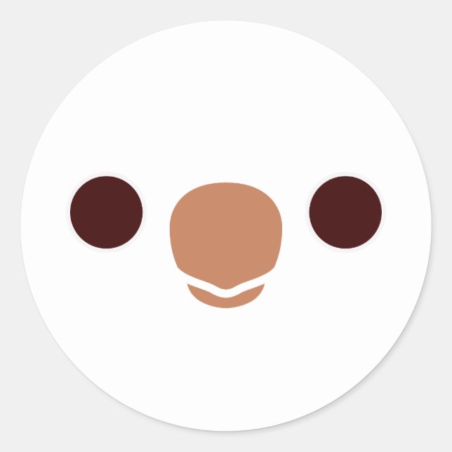 Das Gesicht eines Albino Monk Parakeet Runder Aufkleber (Vorderseite)