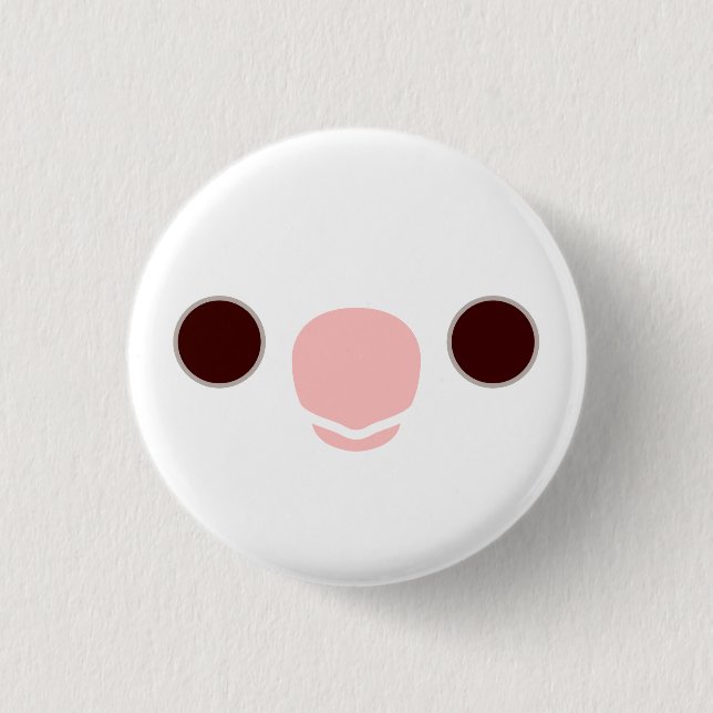 Das Gesicht eines Albinokakatiels Button (Vorderseite)