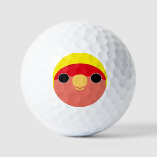 Das Gesicht eines amerikanischen gelben Pfirsichge Golfball