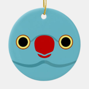 Das Gesicht eines blauen, von Rose umringten Parke Keramik Ornament