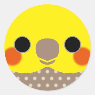 Das Gesicht eines Cinnamon Pearl-Männchen-Cockatie Runder Aufkleber