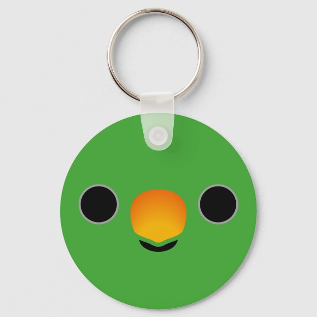 Das Gesicht eines Eclectus Parrot (männlich) Schlüsselanhänger (Vorderseite)