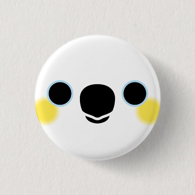 Das Gesicht eines Gelbkakados Button (Vorderseite)