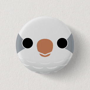 Das Gesicht eines grauen Monk Parakeet Button