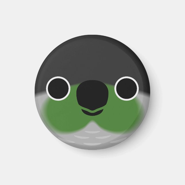 Das Gesicht eines grünen Wangenparakets Magnet (Vorne)