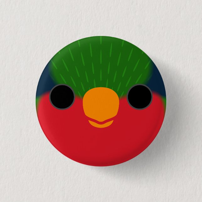 Das Gesicht eines Kuhls Lorikeet Button (Vorderseite)