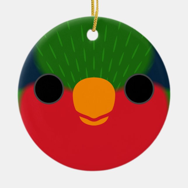 Das Gesicht eines Kuhls Lorikeet Keramik Ornament (Vorne)