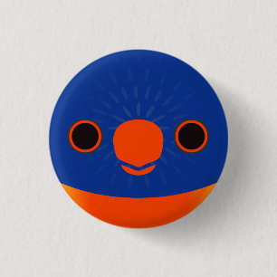 Das Gesicht eines Lorikeets aus Regenbogen Button