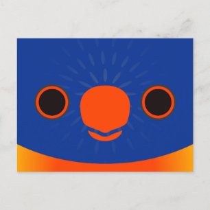 Das Gesicht eines Lorikeets aus Regenbogen Feiertagspostkarte