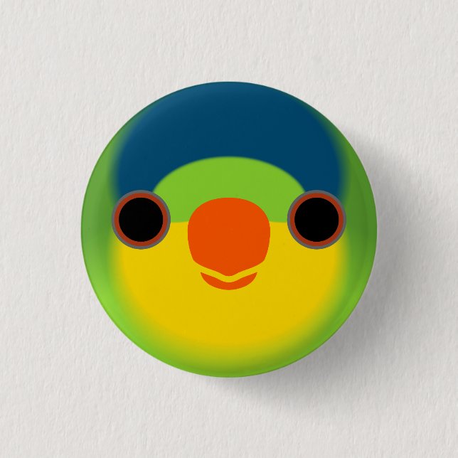 Das Gesicht eines Lorikets aus Neukaledonien Button (Vorderseite)
