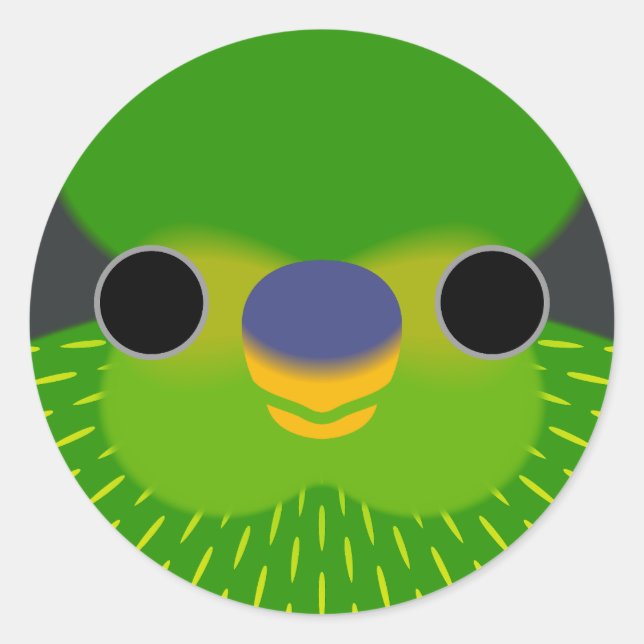 Das Gesicht eines Loriketts Runder Aufkleber (Vorderseite)