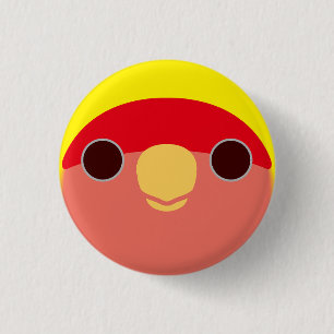 Das Gesicht eines lutino pfirsichfarbenen Geliebte Button