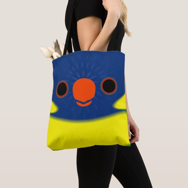 Das Gesicht eines Marigold-Lorikeets Tasche (Von Nahem)