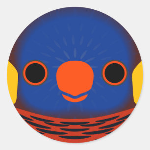Das Gesicht eines Massenas Lorikeet Runder Aufkleber