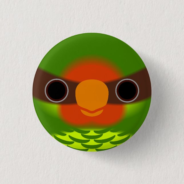 Das Gesicht eines Mindanao-Lorikeets Button (Vorderseite)