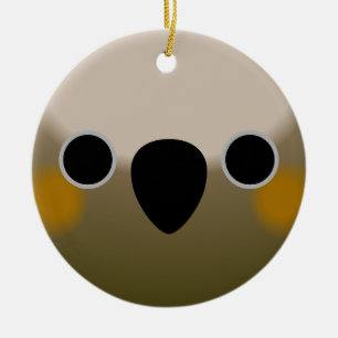 Das Gesicht eines neuseeländischen Kākā Keramik Ornament
