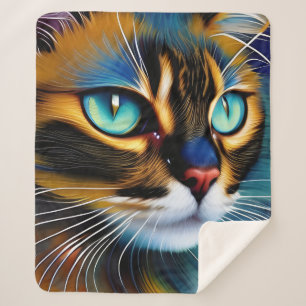 Das Gesicht eines niedlichen Lynx-Punktes Siam Sherpadecke