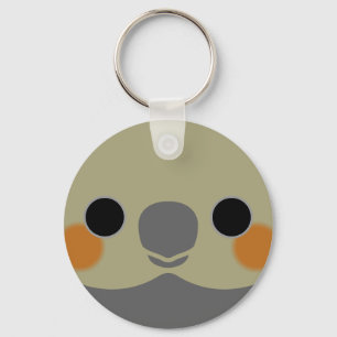 Das Gesicht eines normalen grauen Cockatiels Schlüsselanhänger
