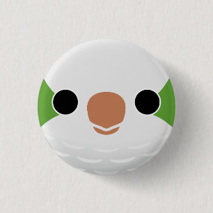 Das Gesicht eines normalen Monk Parakeet Button