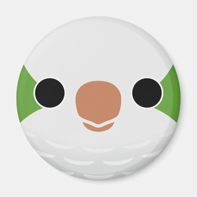 Das Gesicht eines normalen Monk Parakeet Magnet (Vorne)