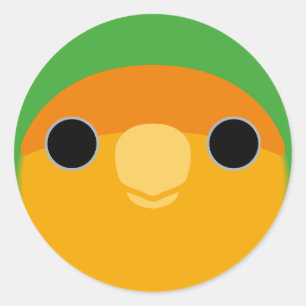 Das Gesicht eines orangefarbenen, pfirsichfarbenen Runder Aufkleber