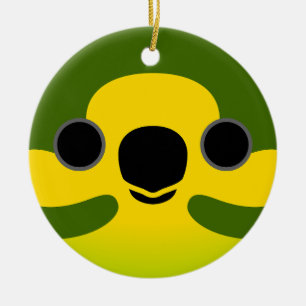 Das Gesicht eines Papageis mit gelbem Ohr Keramik Ornament