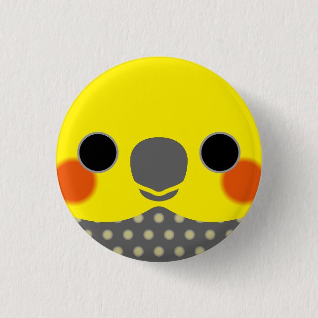 Das Gesicht eines Perlencockatiels Button (Vorderseite)