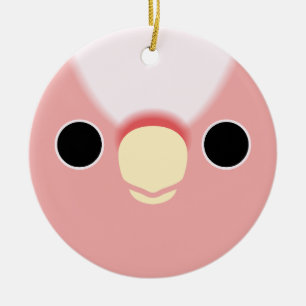 Das Gesicht eines rosa Kakados Keramik Ornament