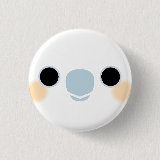 Das Gesicht eines roten Kakadus Button (Vorderseite)