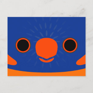 Das Gesicht eines roten Lorikeets Feiertagspostkarte