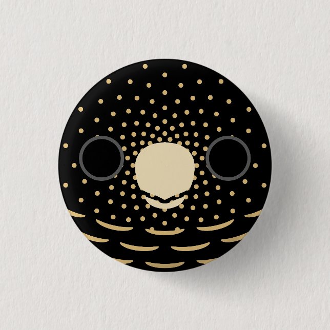 Das Gesicht eines schwarz-roten Kakadu Button (Vorderseite)