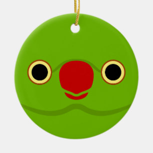 Das Gesicht eines von Rose umringten Parakets Keramik Ornament