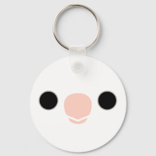 Das Gesicht eines weißen Gesichts Clear Pied Cocka Schlüsselanhänger