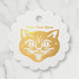 Das Gesicht in Gold von Halloween Style Katze Big Geschenkanhänger