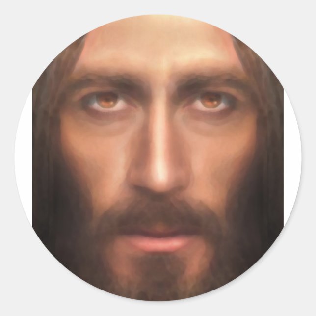 Das Gesicht Jesu Runder Aufkleber (Vorderseite)