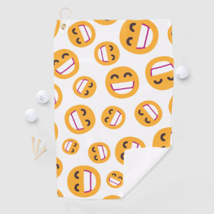 Das Gesicht strahlend Augen Niedliche Farben Emoji Golfhandtuch