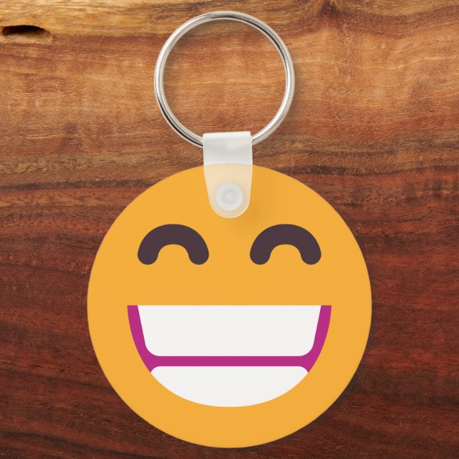 Das Gesicht strahlend Augen Niedliche Farben Emoji Schlüsselanhänger (Vorderseite)