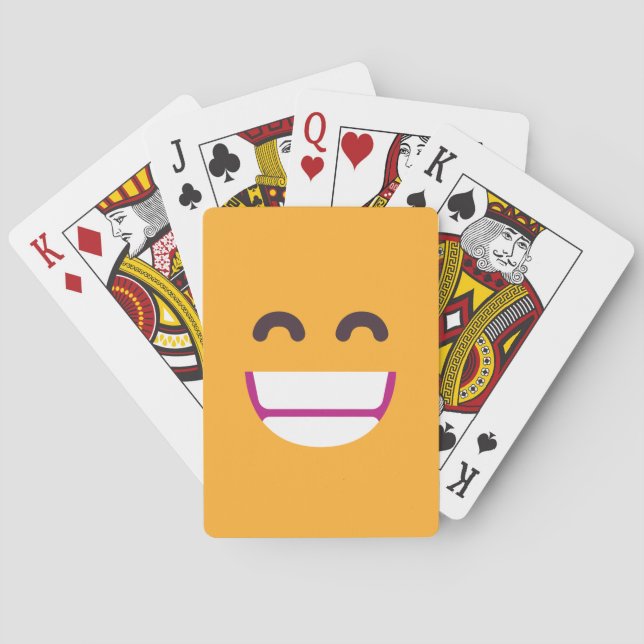 Das Gesicht strahlend Augen Niedliche Farben Emoji Spielkarten (Rückseite)
