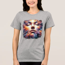 Das Gesicht vermischt sich mit farbenfrohen Wolken Tri-Blend Shirt